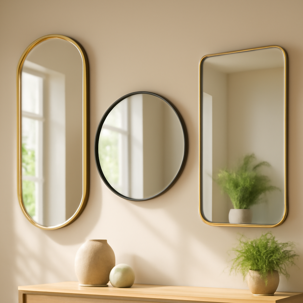 Guide d'achat : miroirs muraux modernes et élégants – Utilisation au jardin (IA)